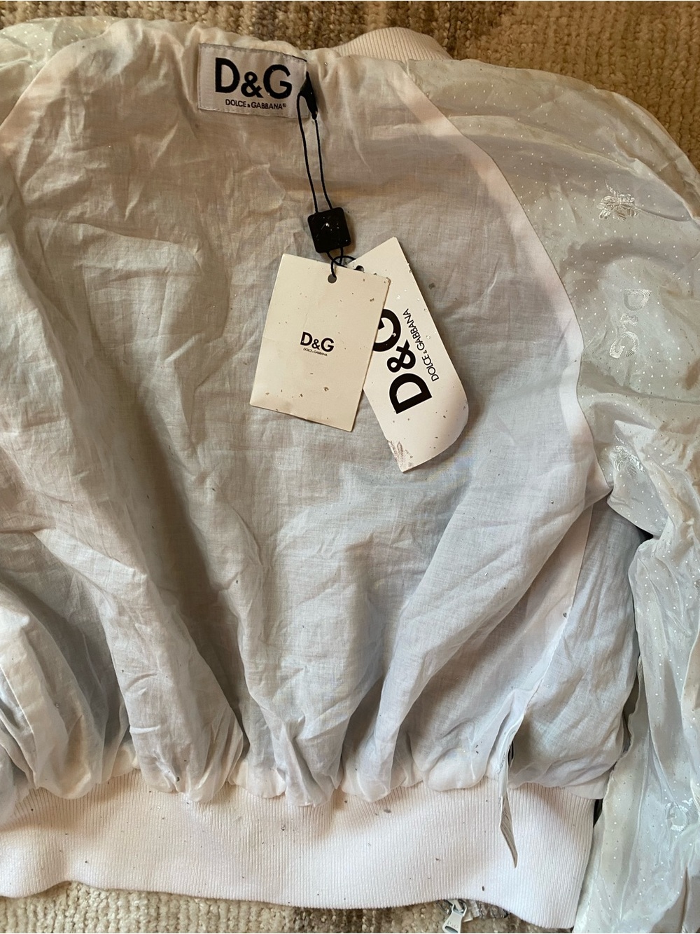 Dolce & Gabbana Silver and white Trim Bomber Jacket - Picture 4 of 5